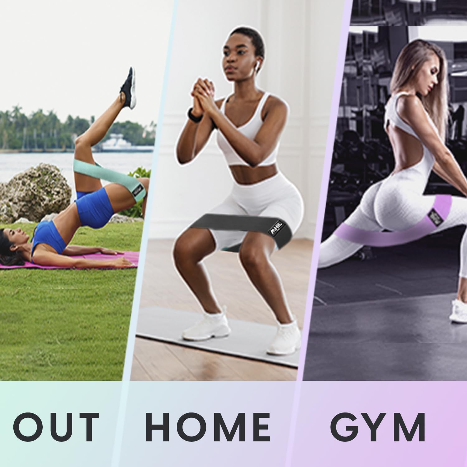 Fabric Resistance Bands for Working Out – 4 Durable Exercise Bands for Women ...