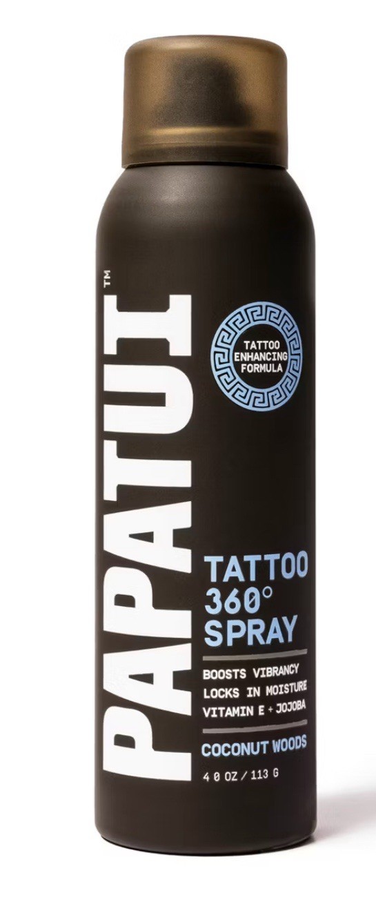 Papatui 360° Tattoo Spray 4oz Coconut Wood Moisturizer Enhances Vibrancy
