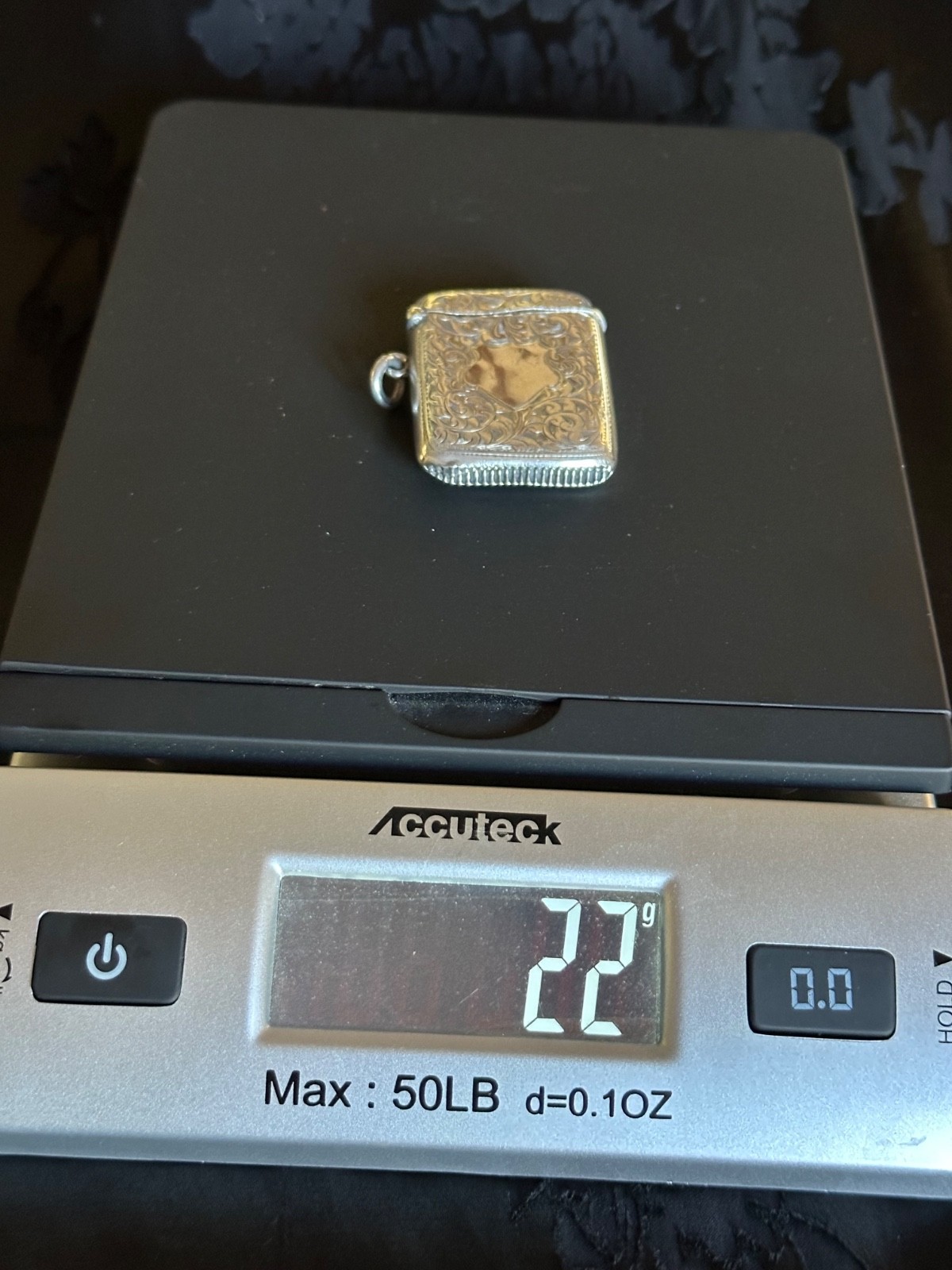 Antique Edwardian English Sterling Silver Vesta Case Match Safe Birmingham 1907