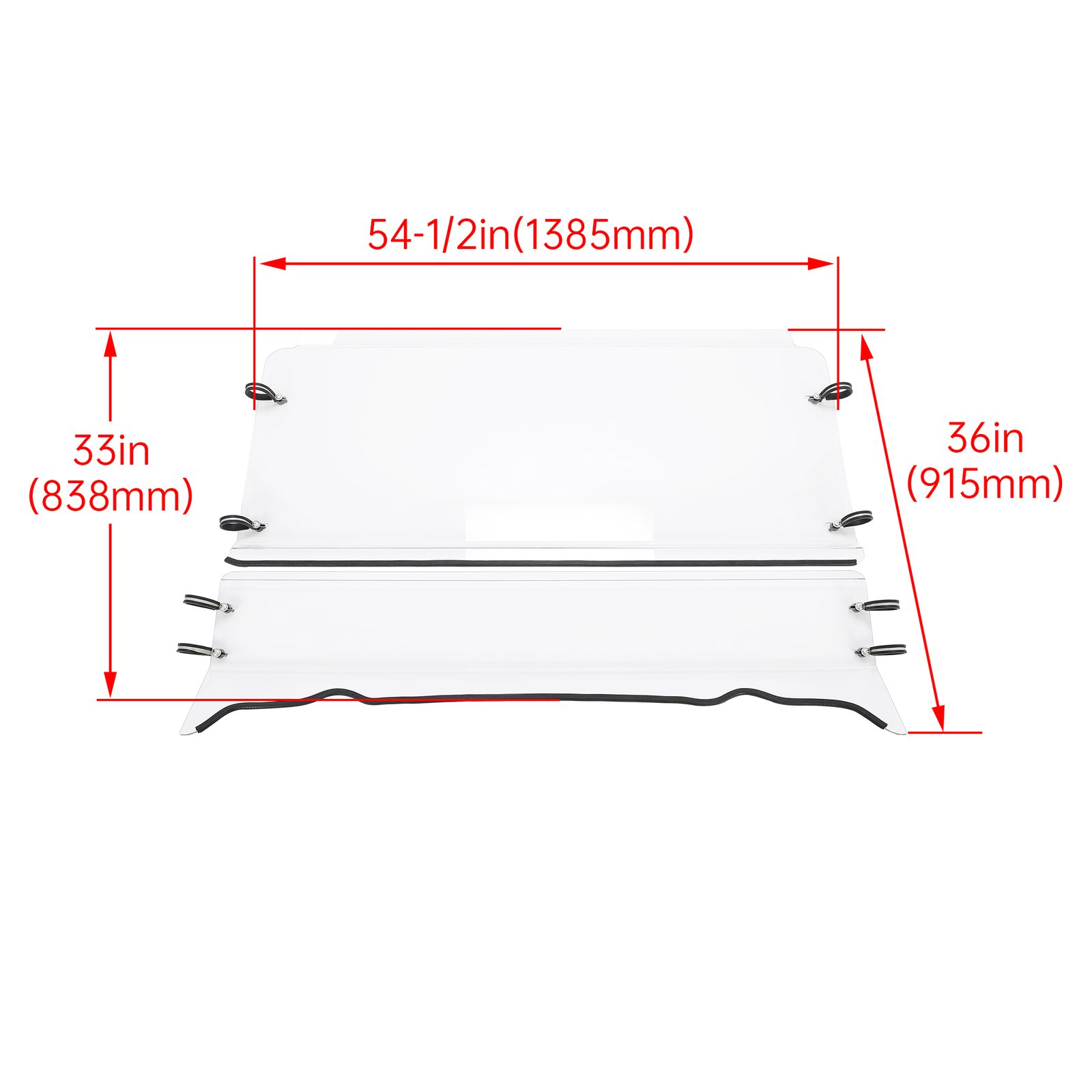 Front Full Windshield For Polaris Ranger XP 800/ XP 800 Crew/800 6x6 2010-2016