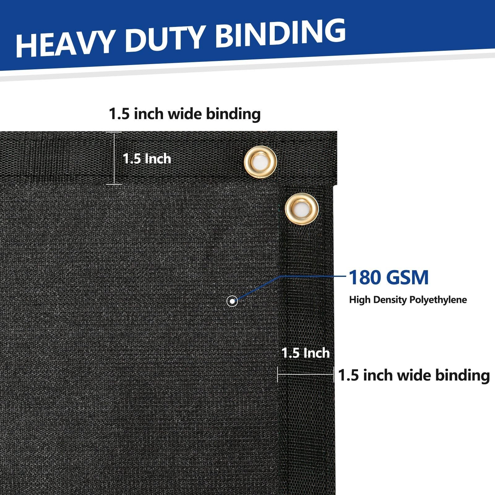 6' x 50' Black Heavy Duty Privacy Fence Screen - Commercial Grade Shade Cover...