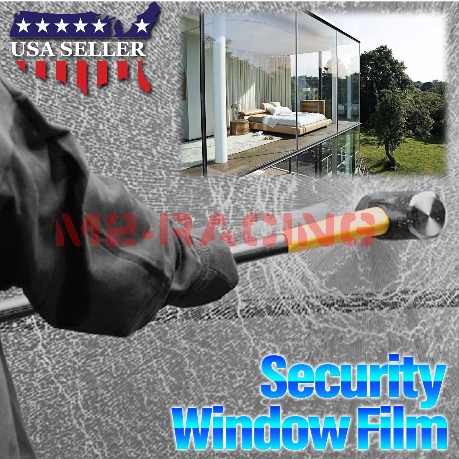 Clear Security Window Film Shatterproof Glass Protection Anti Shatter 4Mil 8Mil