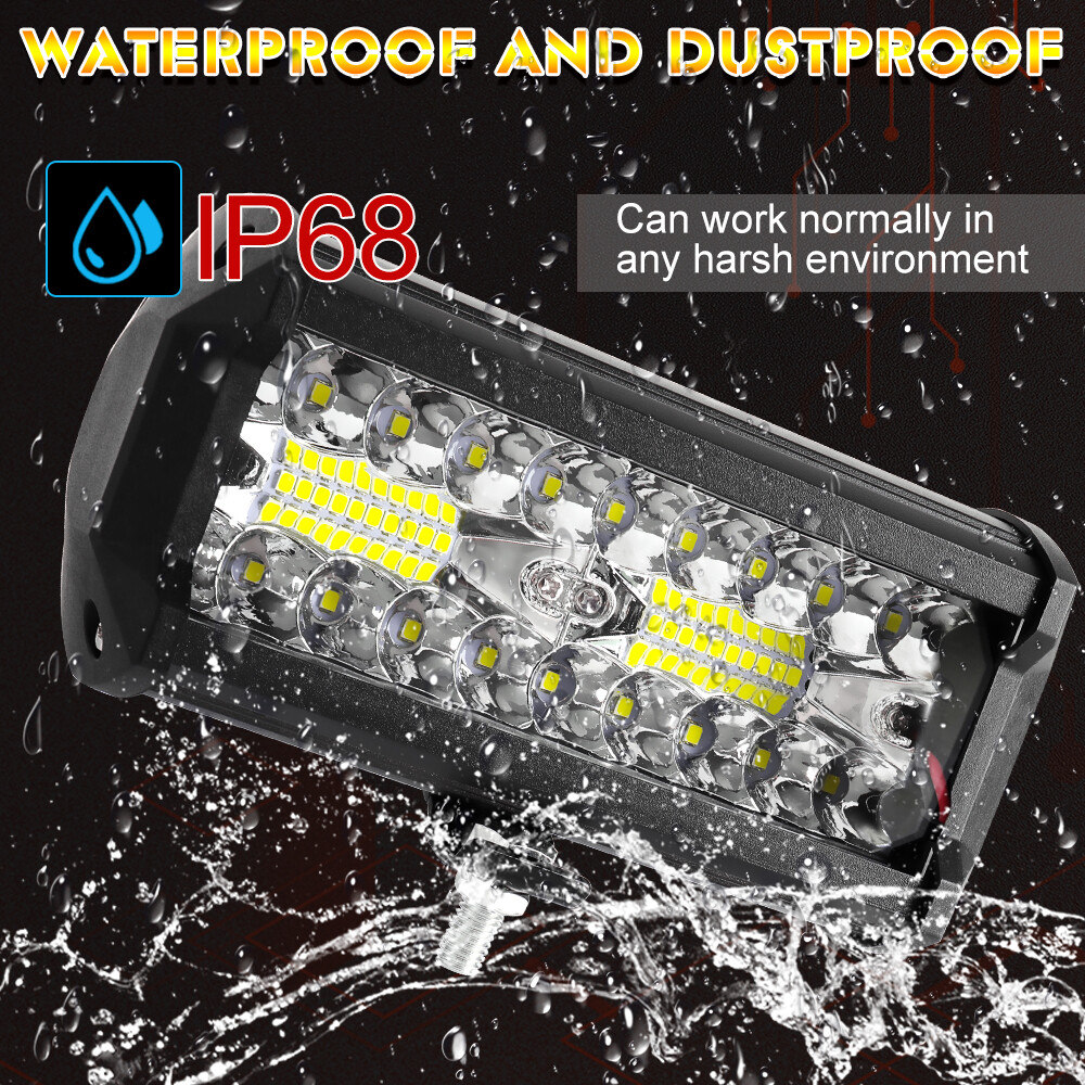 2PCS 6inch LED Work Light Bar Flood Spot For Boat Fishing Boating Night Fog Lamp