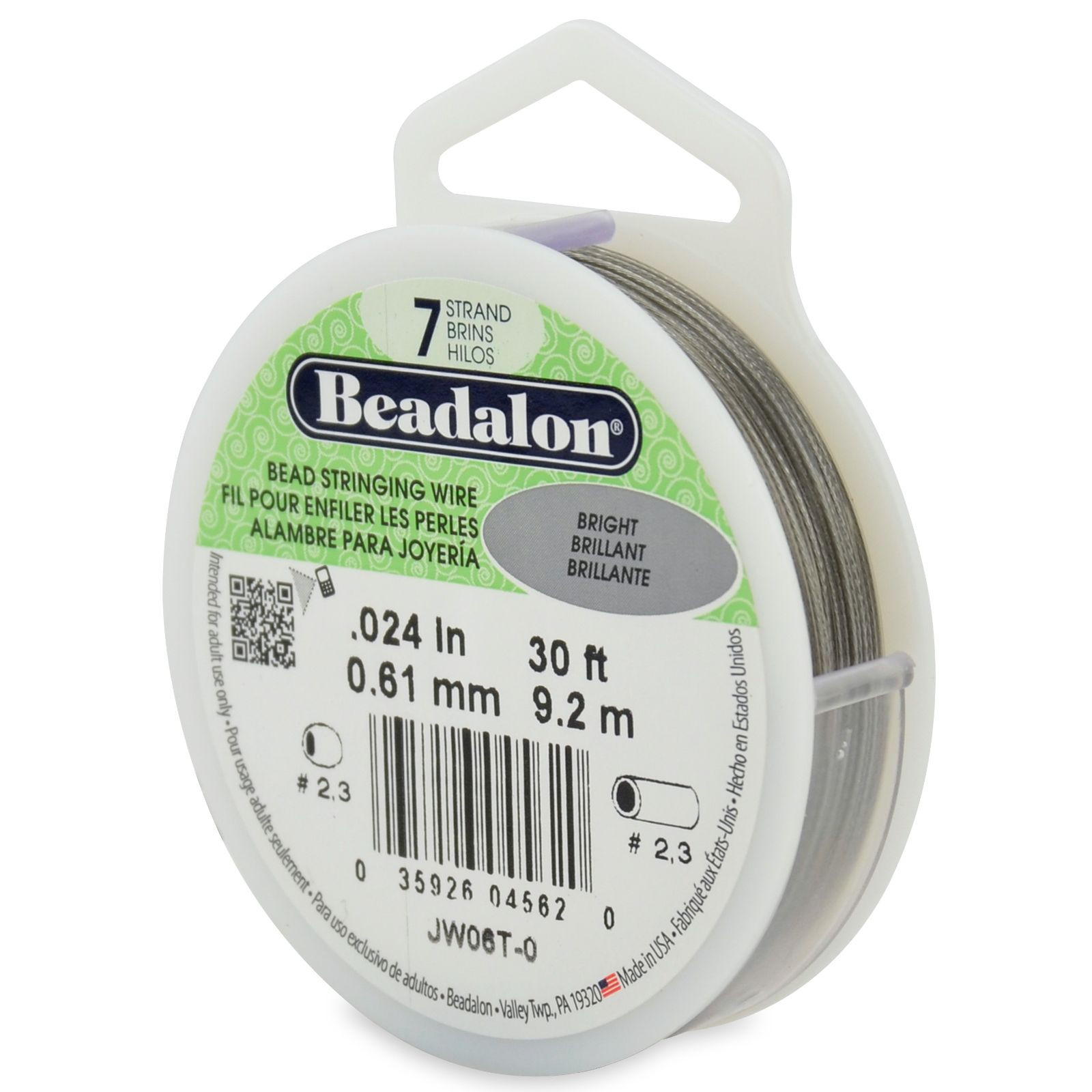 Beadalon Bead Stringing Wire 7 strand 30 thru1000ft Sizes.010 thru.026 13COLORS