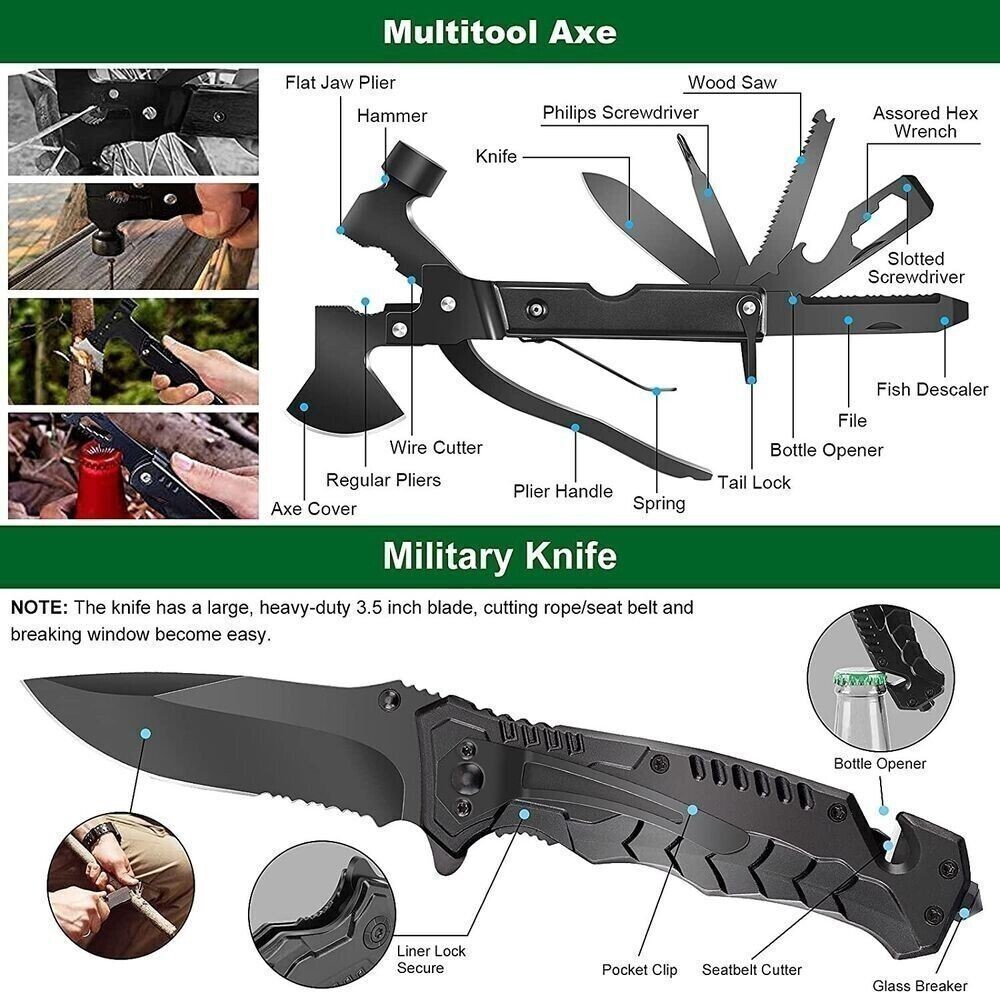 Emergency Survival Kit Bag First Aid Bug out Military Prepper Kit 142Pcs Bag New