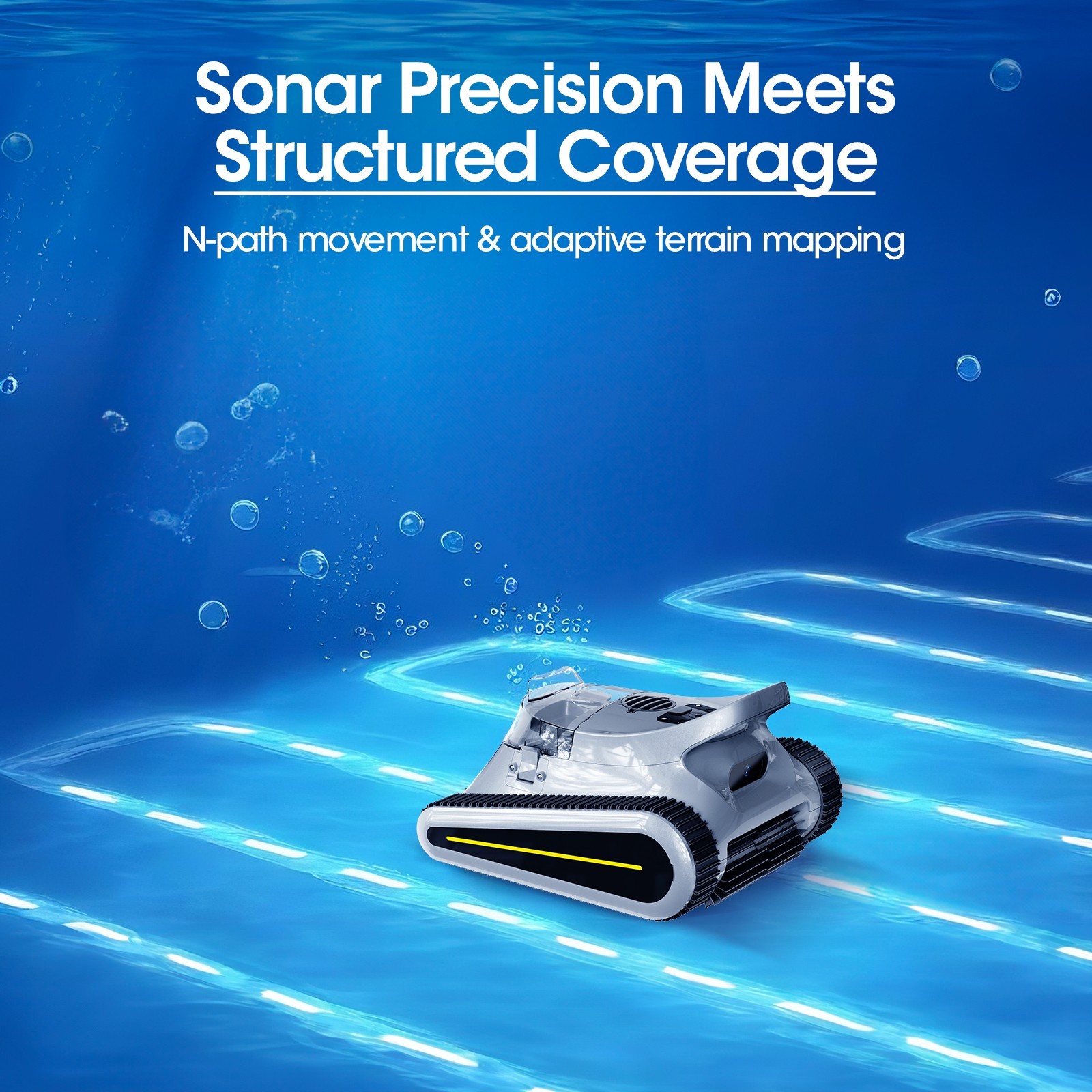 Seauto Cordless Robotic Pool Cleaner Wall & Waterline Cleaning Up to 2150 Sq.Ft