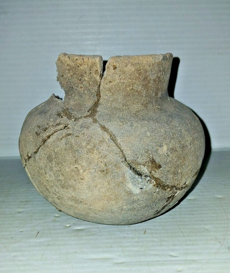 Pre-Columbian Native American Indian Mississippian Partial Pottery Jar Artifact