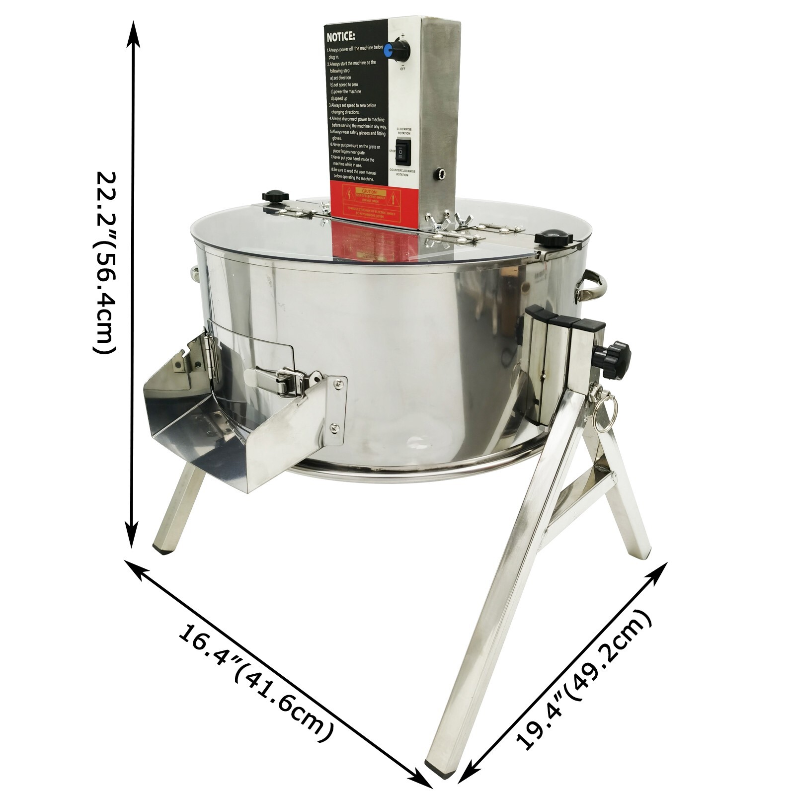 Leaf Bowl Trimmer 16'' Electric/Manual Bud Trimmer Stainless-Steel Blades 110V