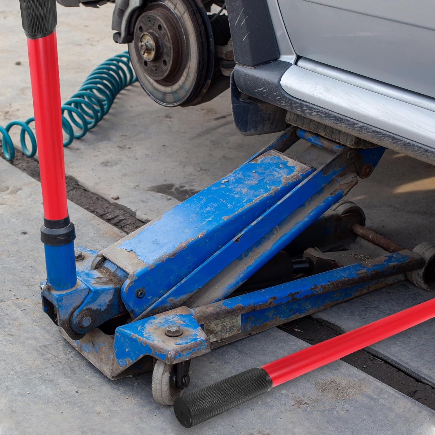 3 Ton Horizontal Hydraulic Jack Handle - Heavy-Duty Replacement with Grip(Red)