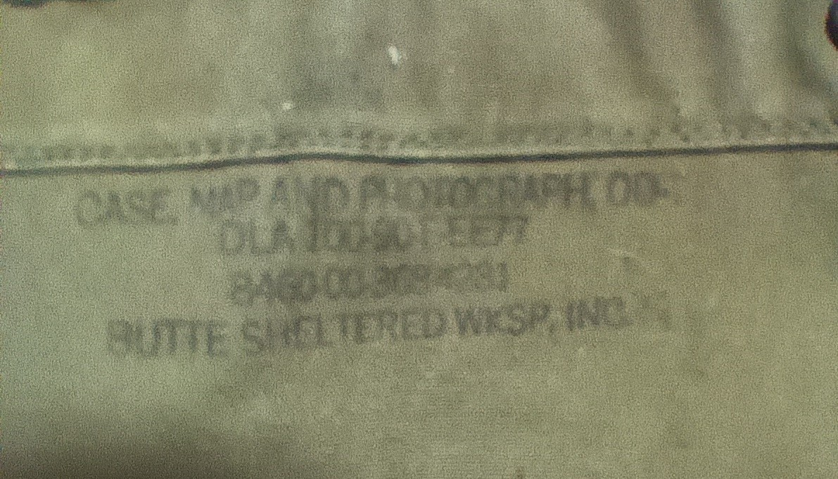 VINTAGE US Army Bag Green Map Photograph Canvas Field Case Satchel OD 50s 60s