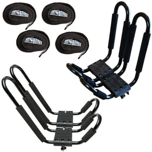 2 pairs Canoe Boat Kayak Roof Rack Car SUV Truck Top Mount Carrier J Cross Bar