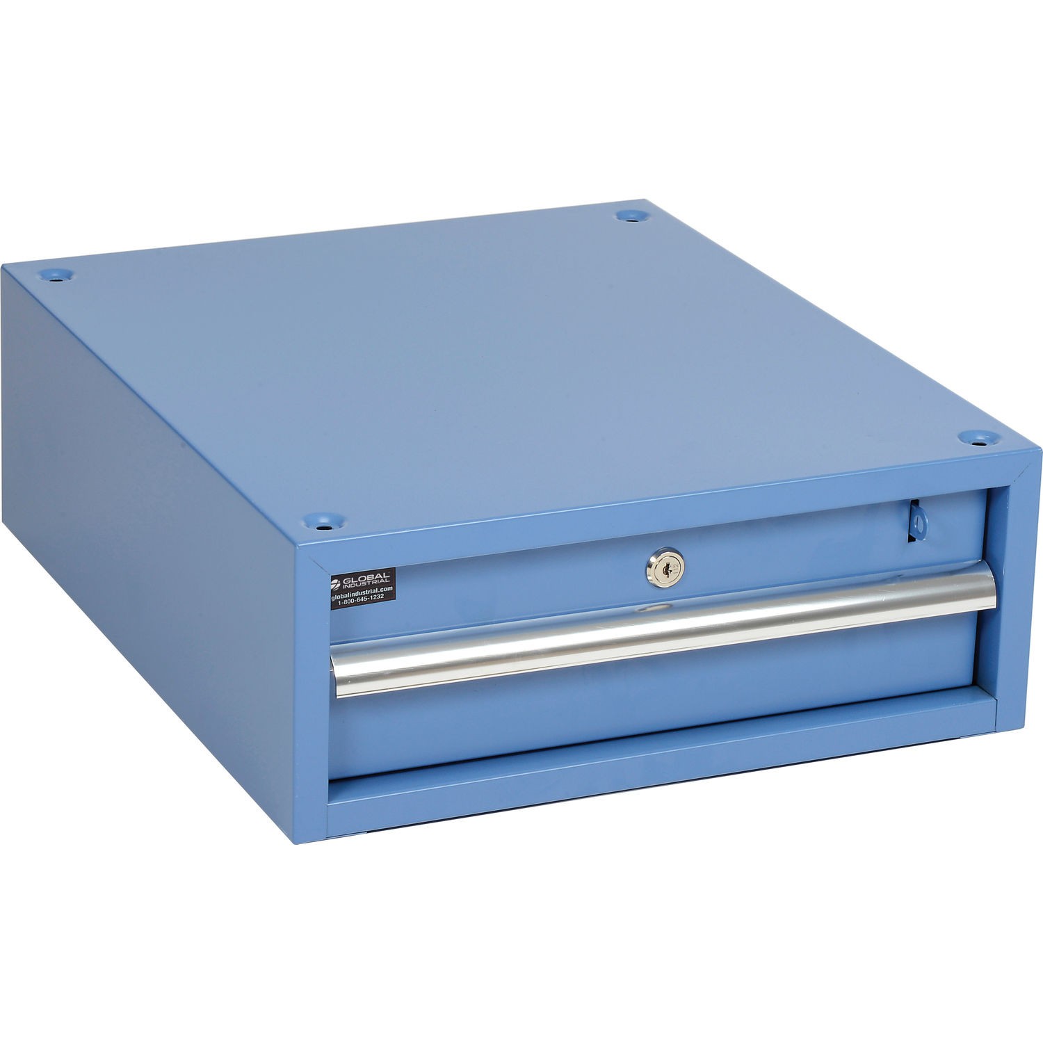 Global Industrial Steel Drawer W/ Cylinder Lock 17-1/4"W x 20"D Blue