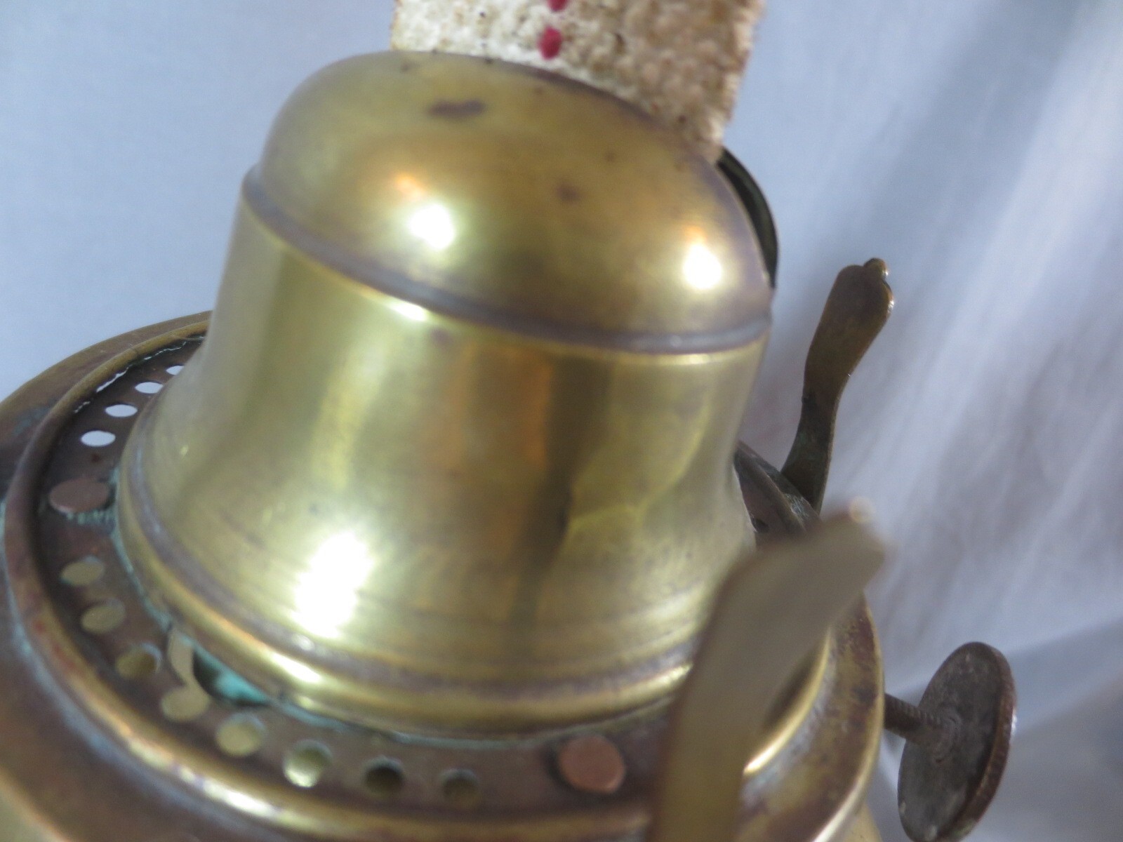 Antique Vintage British Made Oil Lamp & Chimney Shepards Hut Farmhouse