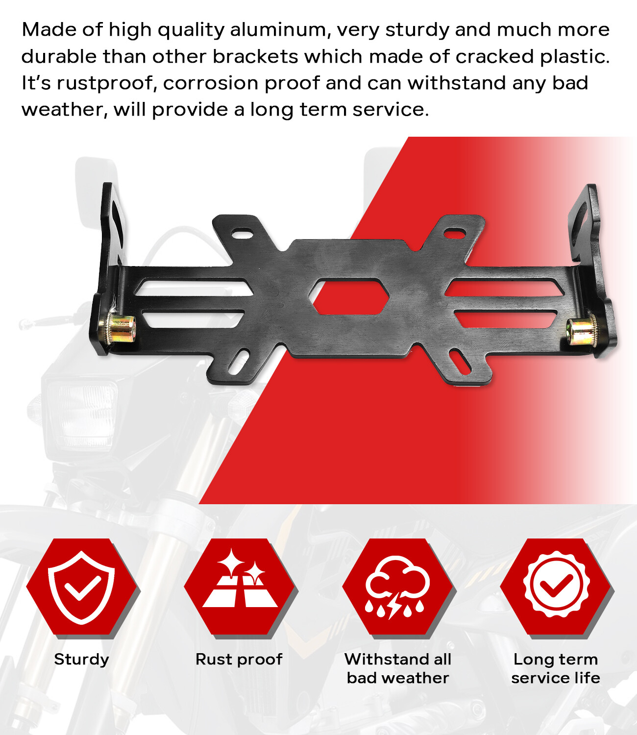 For Suzuki DR-650 DRZ400 LED Headlight Mounting Bracket Kit fits 4X6 Headlights