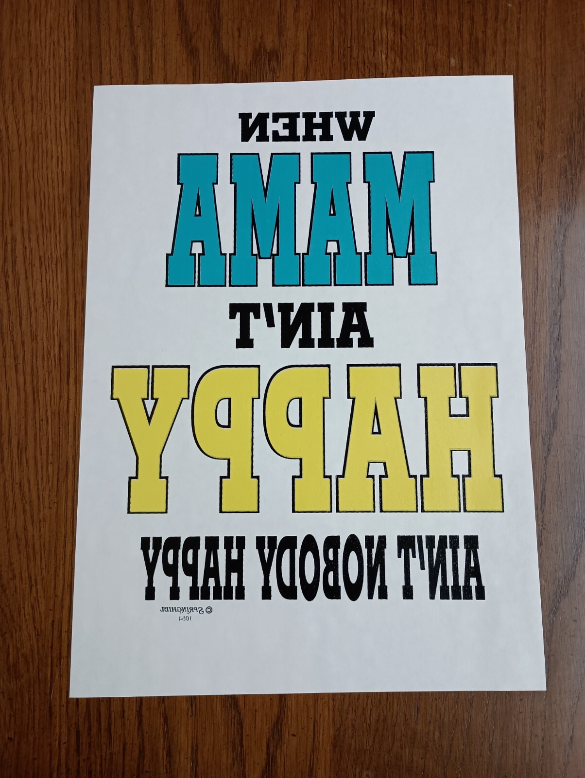 Authentic Vintage 90's Mama Ain't Happy Heat Transfer Iron On NOS