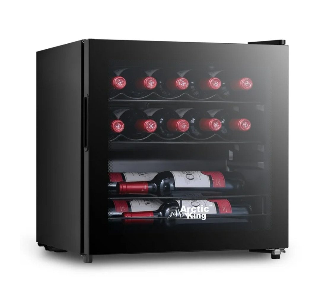Arctic King 14-Bottle 17.3-inch Wine Cooler, Full Glass Door, ARW14B0ABB
