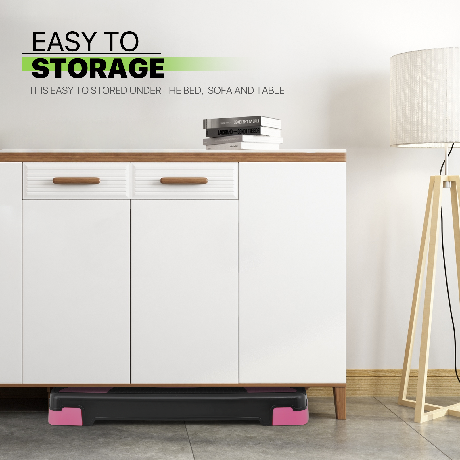 31"Exercise Aerobic Step Platform Gym Adjustable Fitness Stepper w/3 Risers Pink