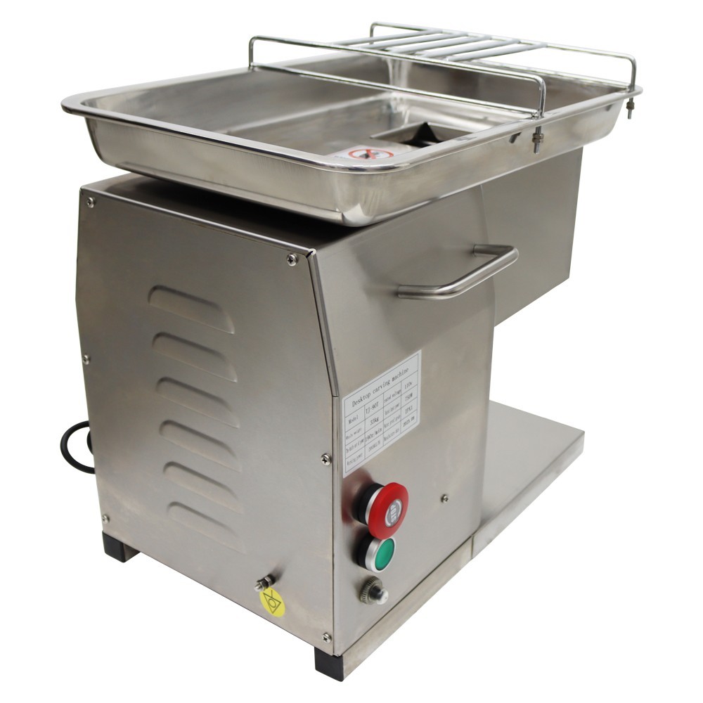 110V Commercial Meat Cutter 6mm Blade Beef Pork Cutting Machine 200Kg/h 650W