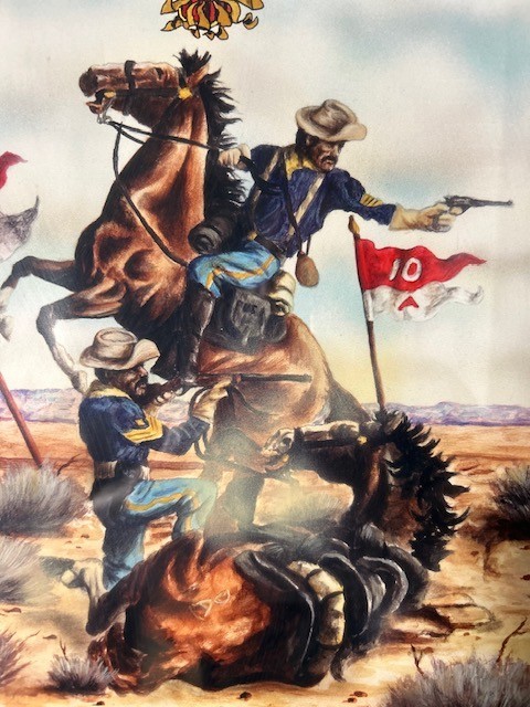 BUFFALO SOLDIERS "BATTLE OF TULAROSA" COMMEMORATIVE POSTER- FRAMED 30" x 24"