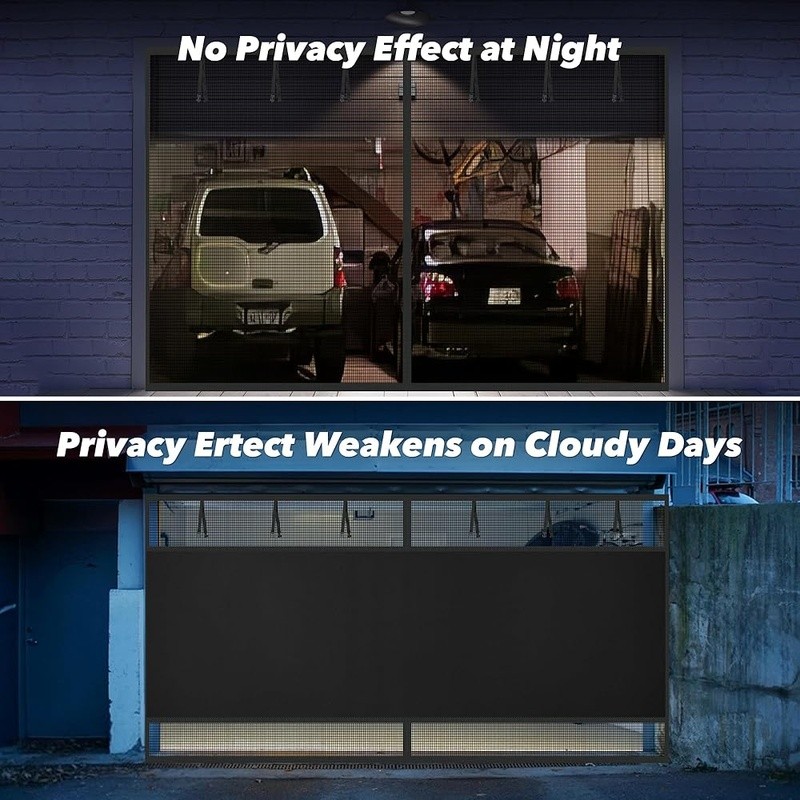 Privacy Magnetic Garage Door Screen Heavy Duty Reinforced Mesh Easy Installation