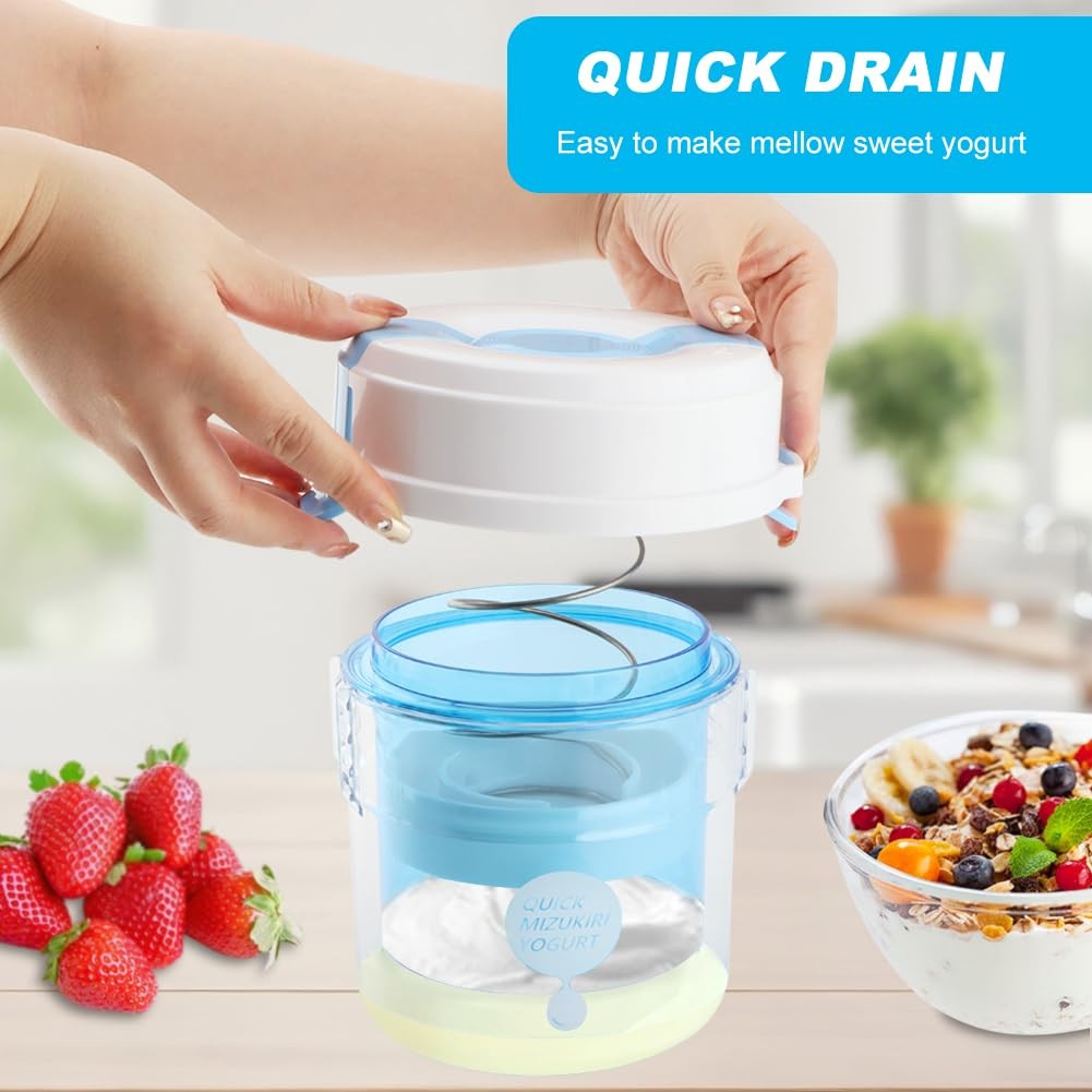 Greek Yogurt Strainer with Lid, Ultra Fine Mesh Nylon 15*14*15CM, As Shown