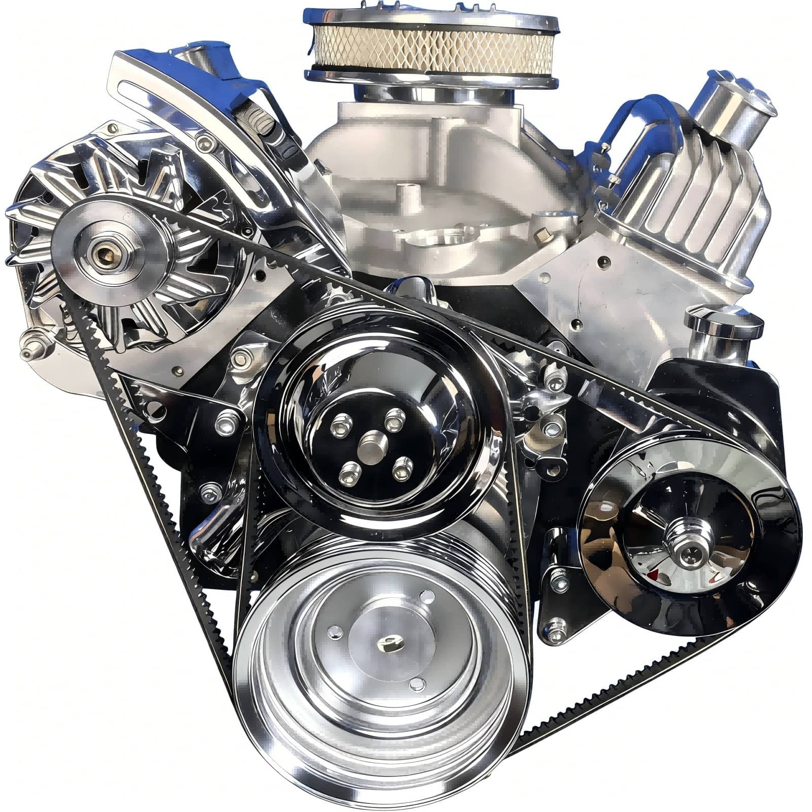 Small Block Chevy SBC 283 302 305 350 400 V-Belt Kit Long Water Pump ALT PS