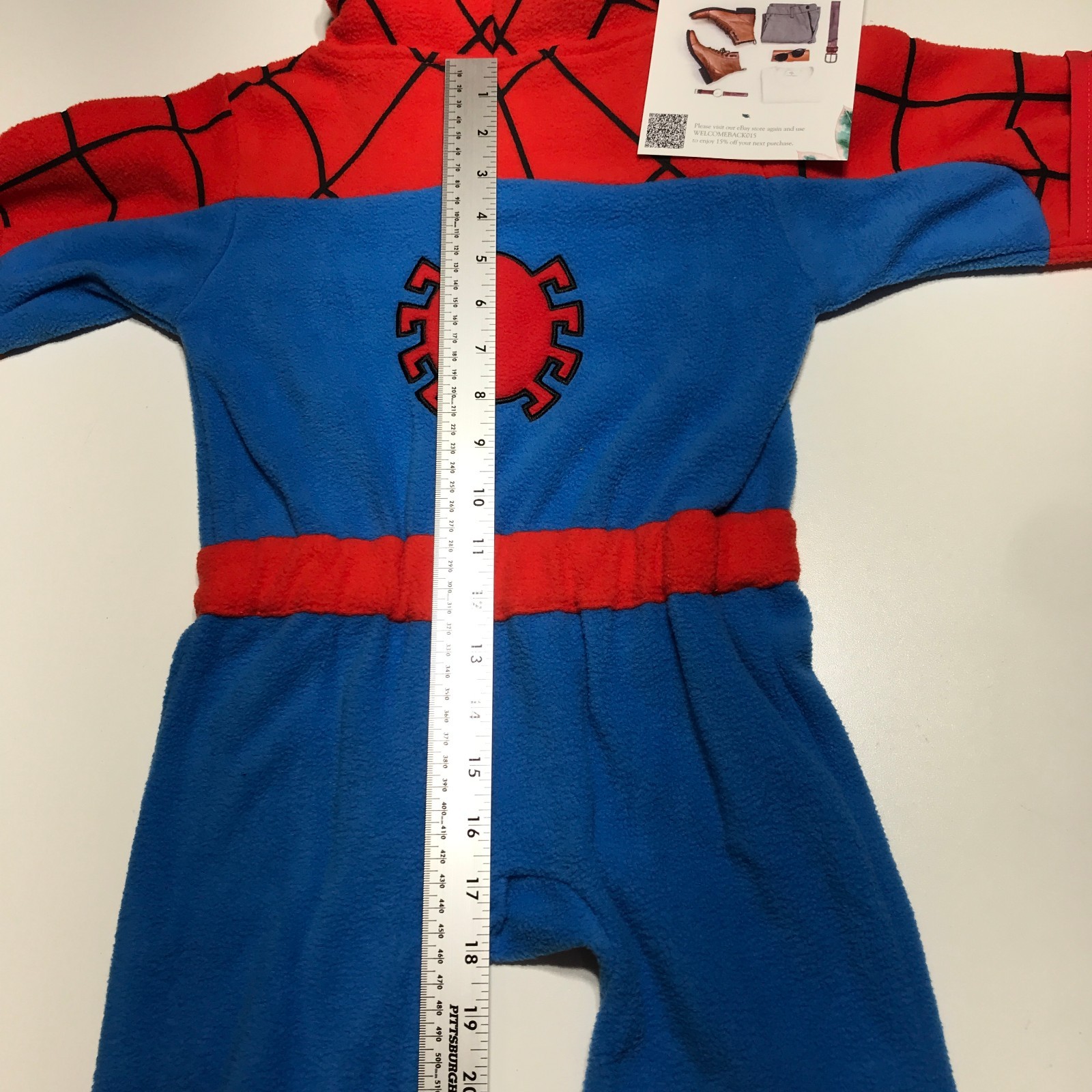 NWT Cuddle Club Marvel Fleece Spiderman One Piece Hooded Costume Toddler 18-24 M