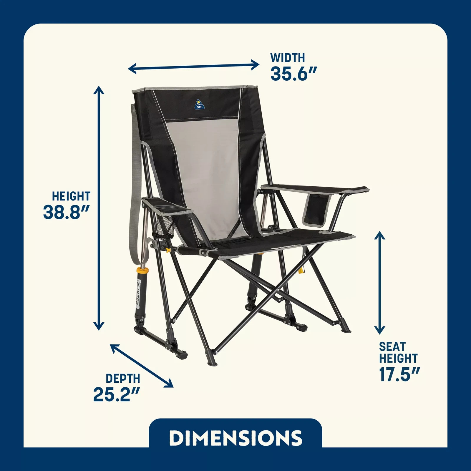 GCI Outdoor Comfort Pro Rocker Chair Color: Black