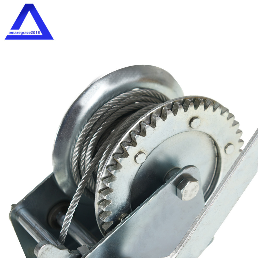 1600lbs Hand Winch Boat Winch Hand Crank Winch W/10m (32ft) Cable Manual Winches