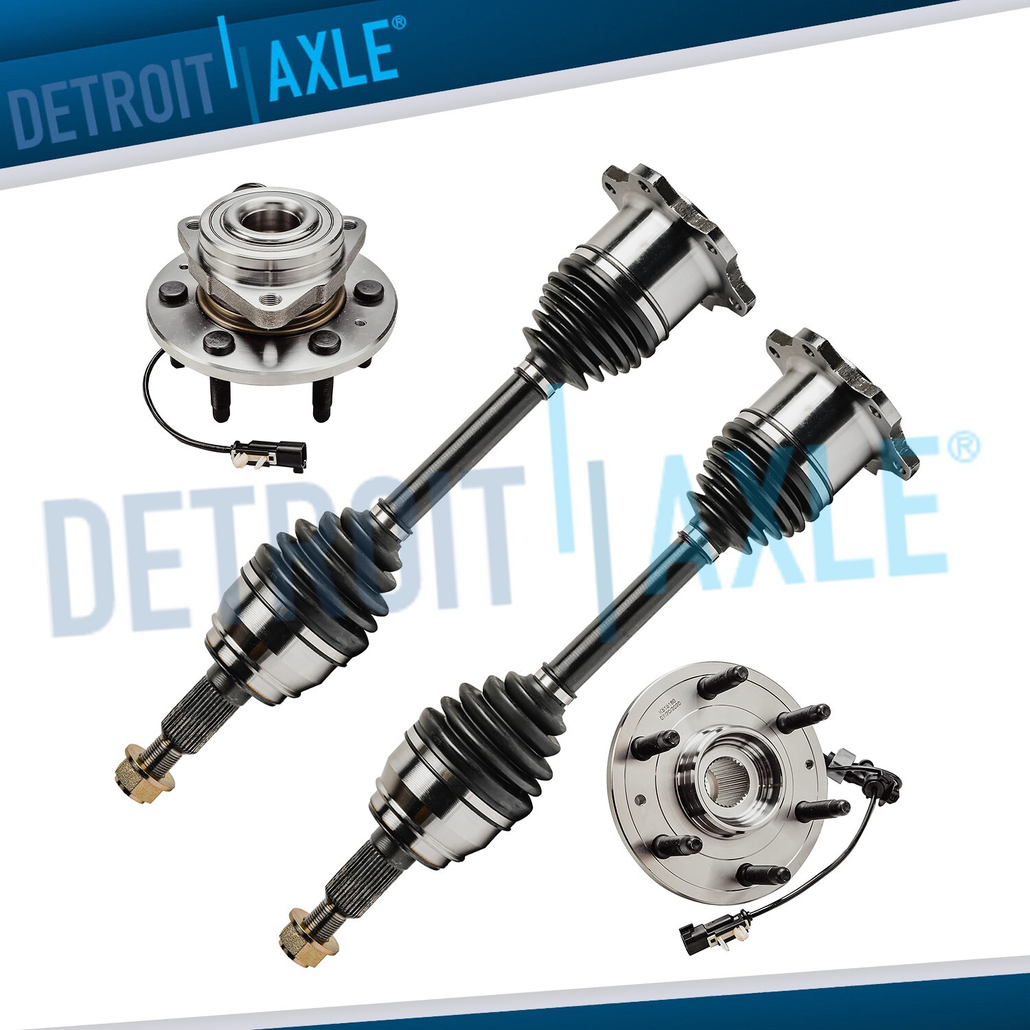 4WD Front CV Axles Wheel Bearing Hubs for Tahoe Yukon XL Silverado Sierra 1500