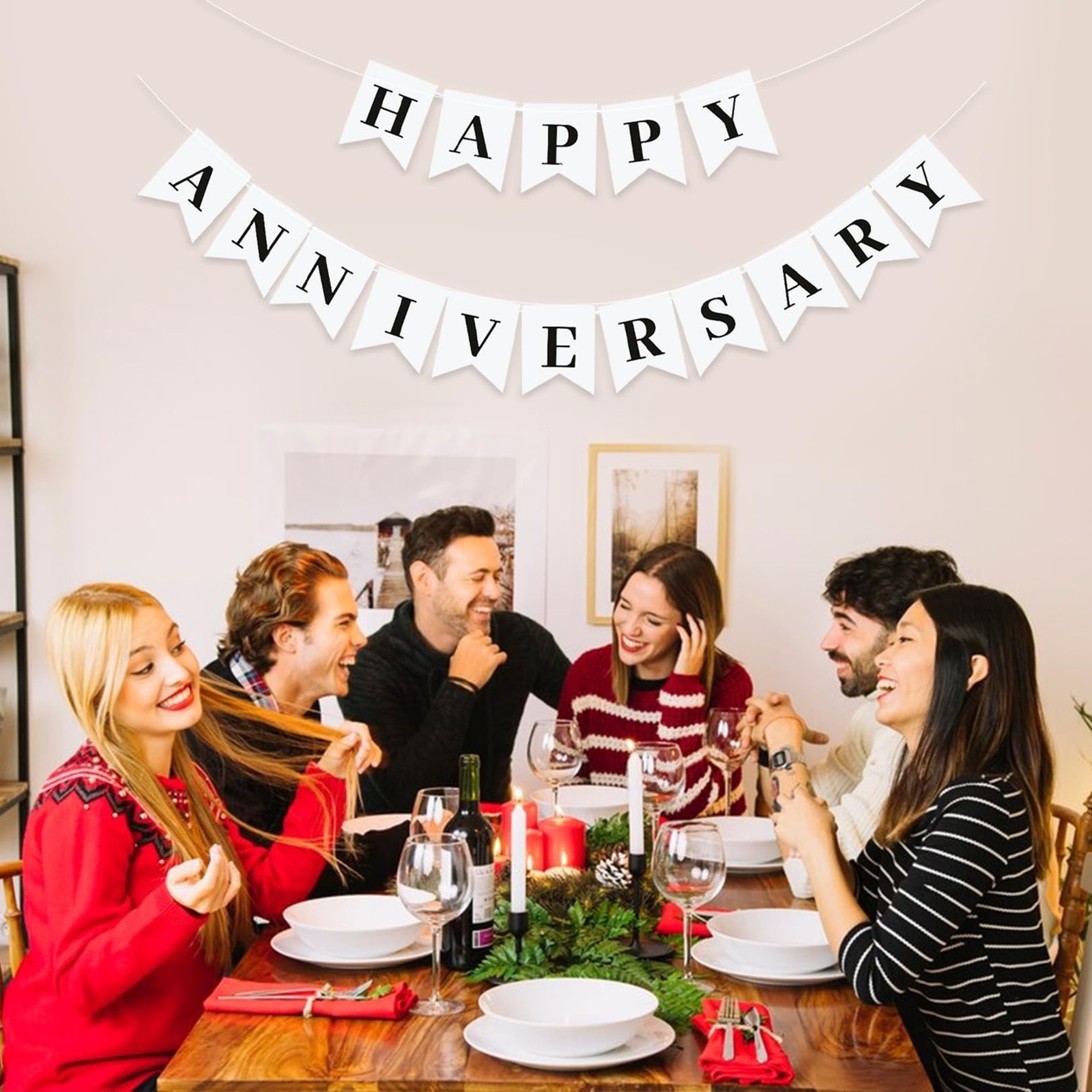 Happy Anniversary Banner,Valentines Day Wedding,Love Party and Background Ind...