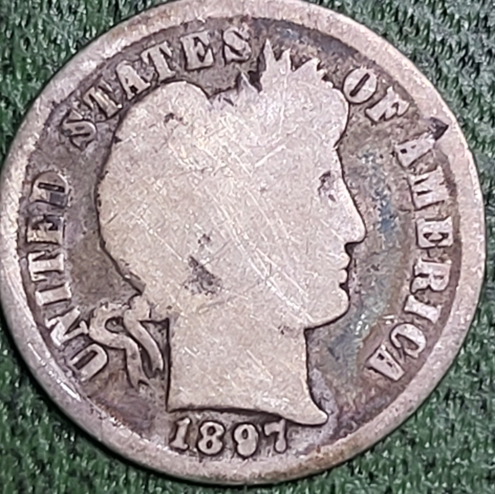 1897 Barber Dime Free Shipping