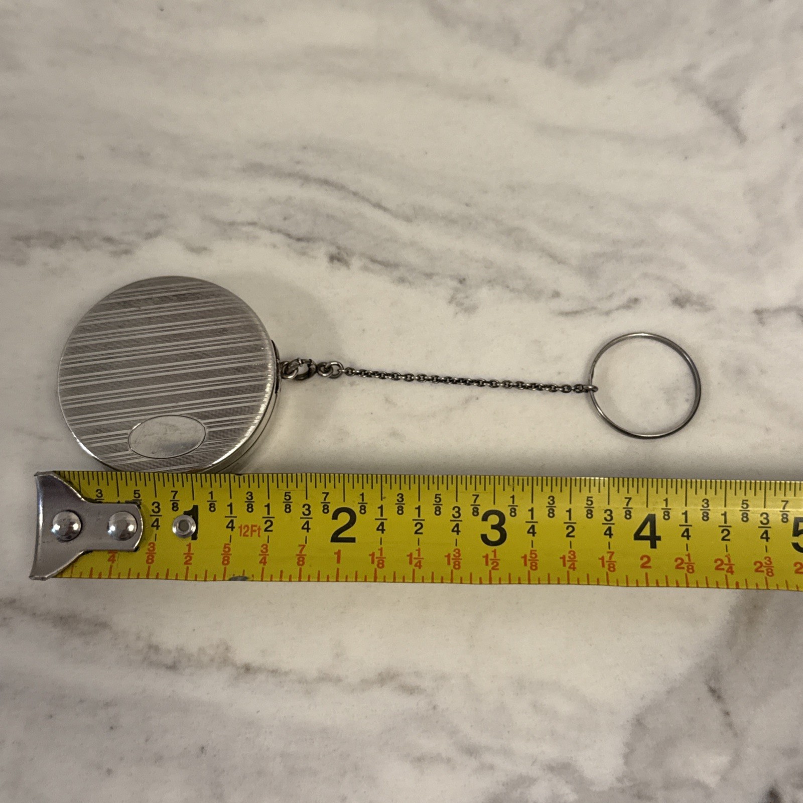 Vintage Sterling Silver Pill Box Keychain 15.5 Grams Palm Beach Estate Find Nice