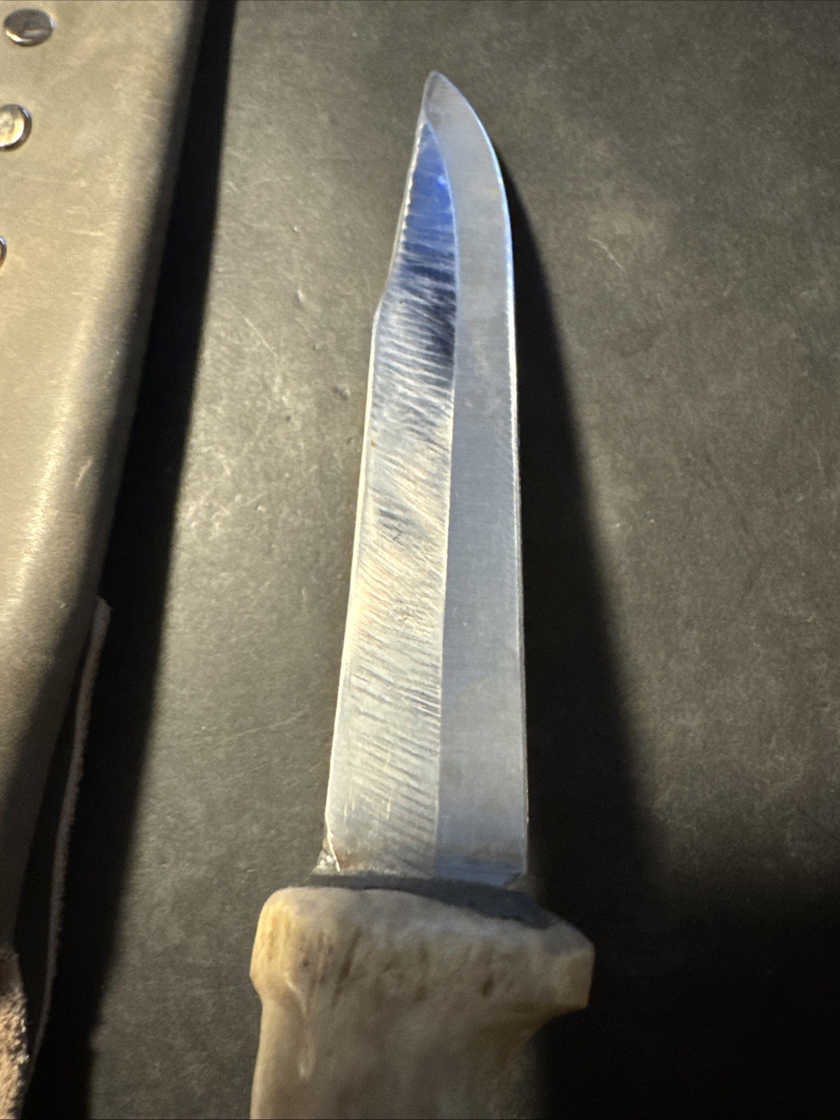 Vintage Bone Handle Antler Knife Stag Silver 6” Blade