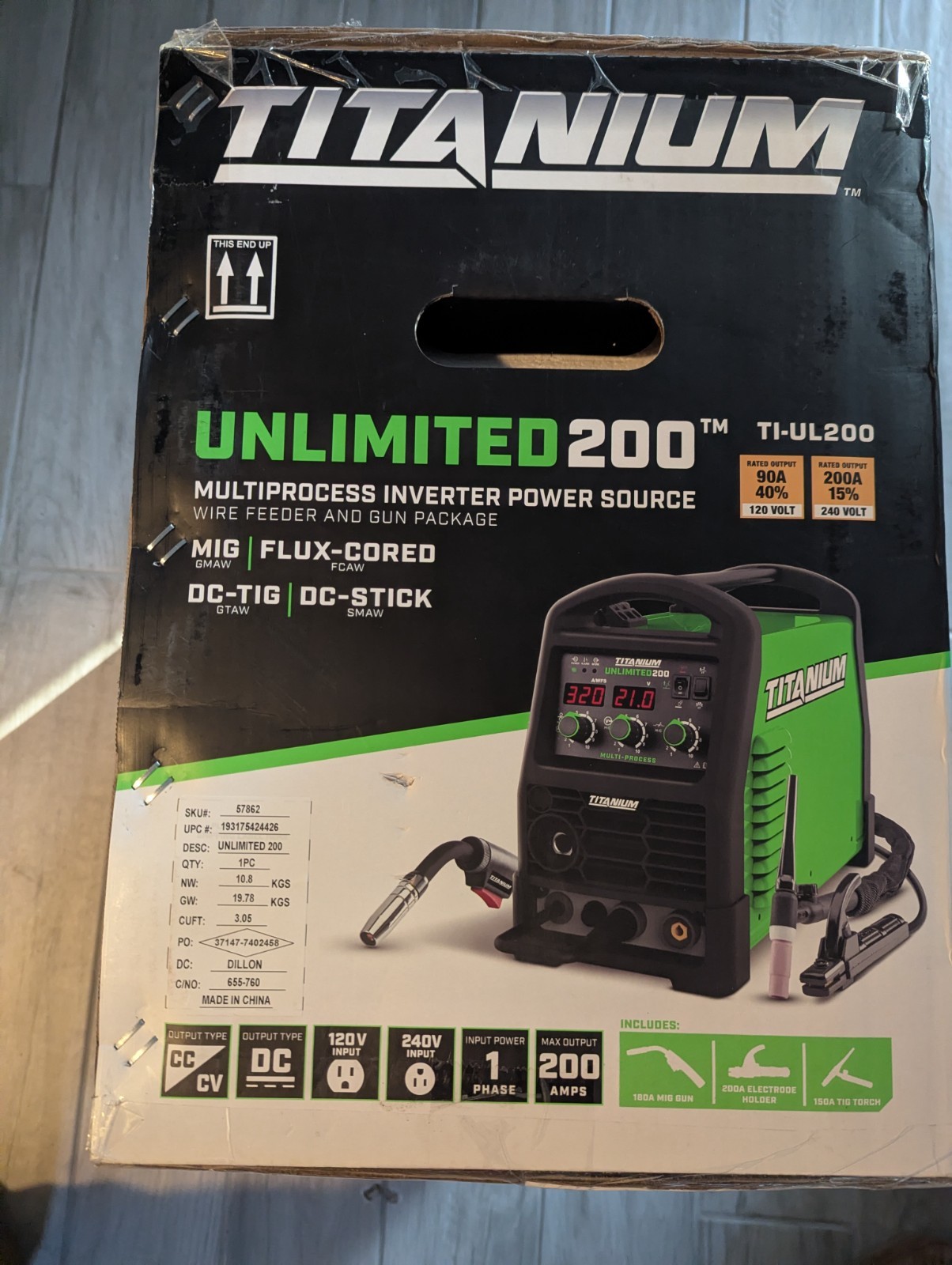 Titanium Unlimited 200 120/240 V Inverter Multiprocess Welder TI-UL200 NEW