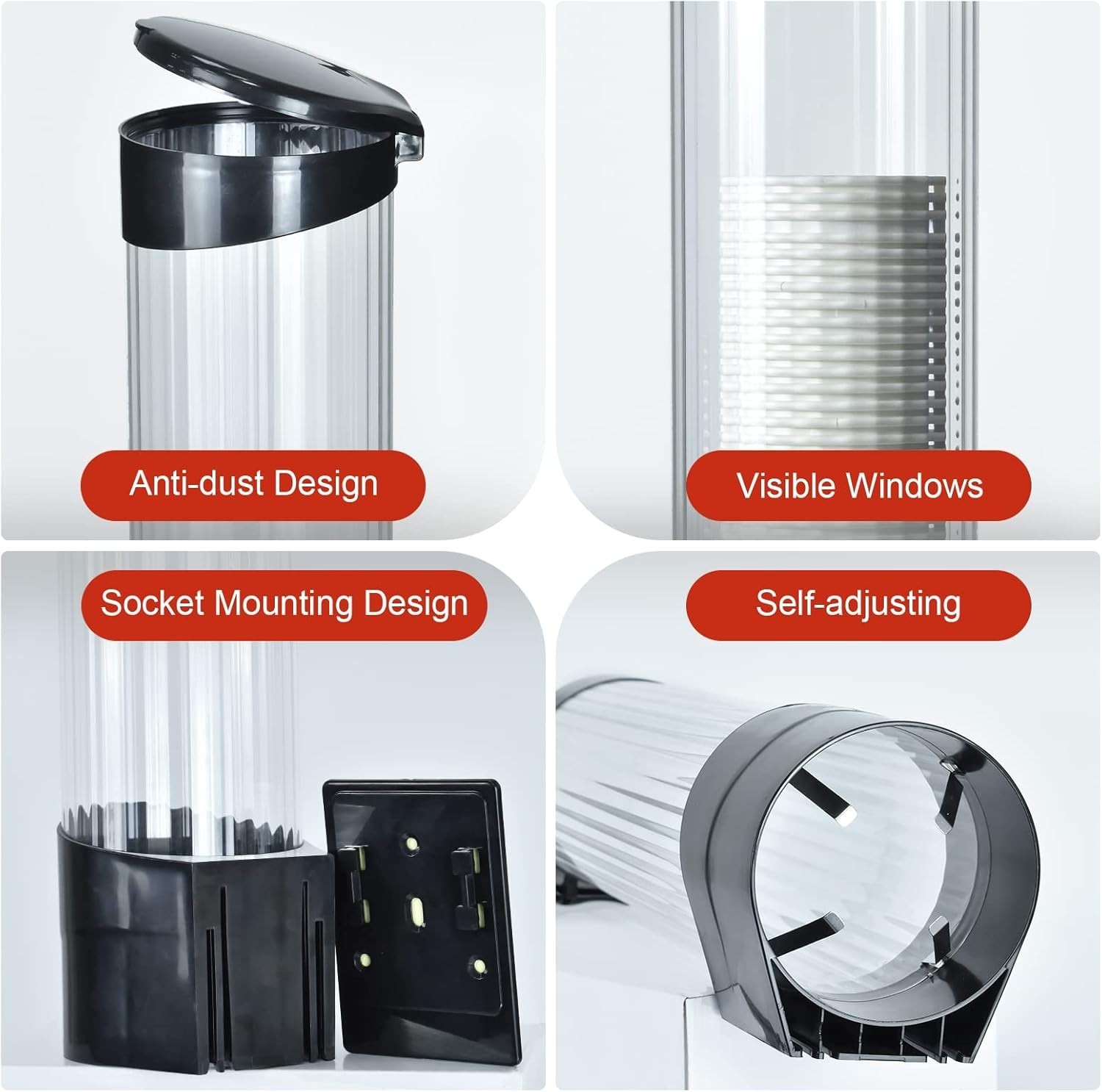 Pull Type Wall Mount Cup Dispenser Fits 7–12oz Cups Black Large