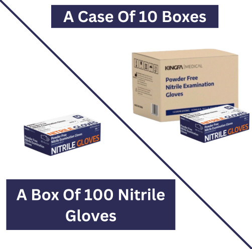 Kingfa Blue Nitrile Medical Gloves FDA Powder & Latex Free Disposable 3 mil