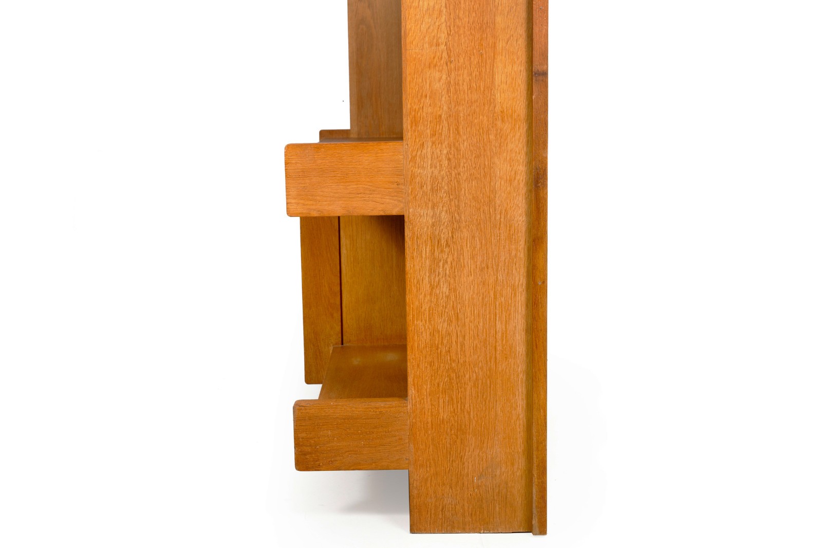French Modernist Oak Bar Cabinet Bookshelf by Guillerme and Chambron
