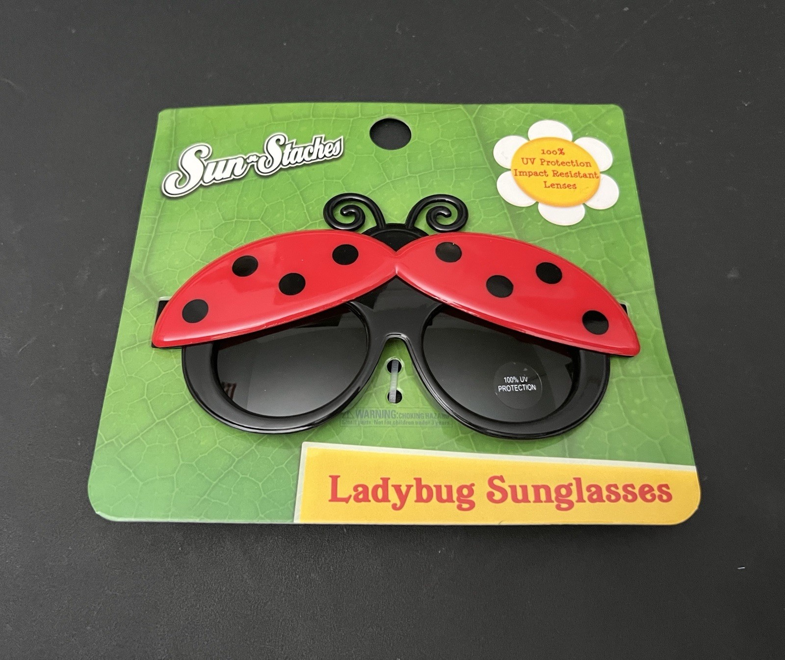 SUN-STACHES Kids One Size Lady Bug Sunglasses 100% UV Protect Impact Resistant