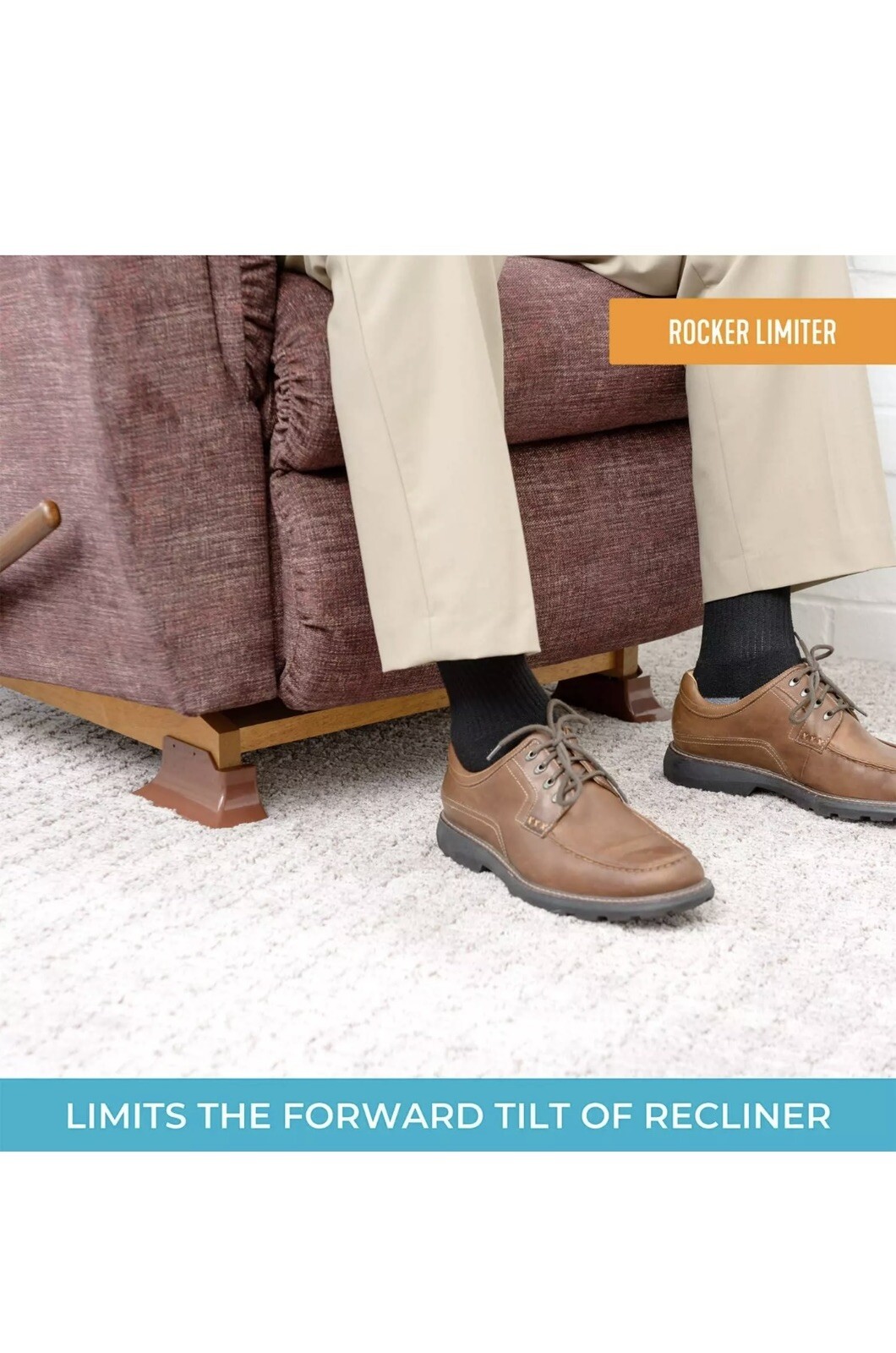 Stander Recliner Risers - Adapatable Slip Resistant Easy Chair Lift - Set of 4