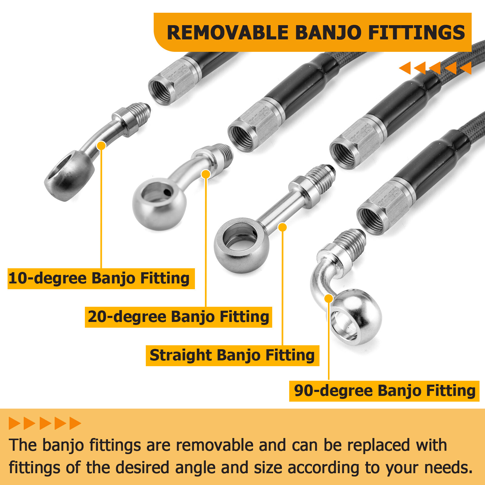 12"-14" Handlebar Hydraulic Clutch & Brake Lines for 14-16 Harley Touring ABS