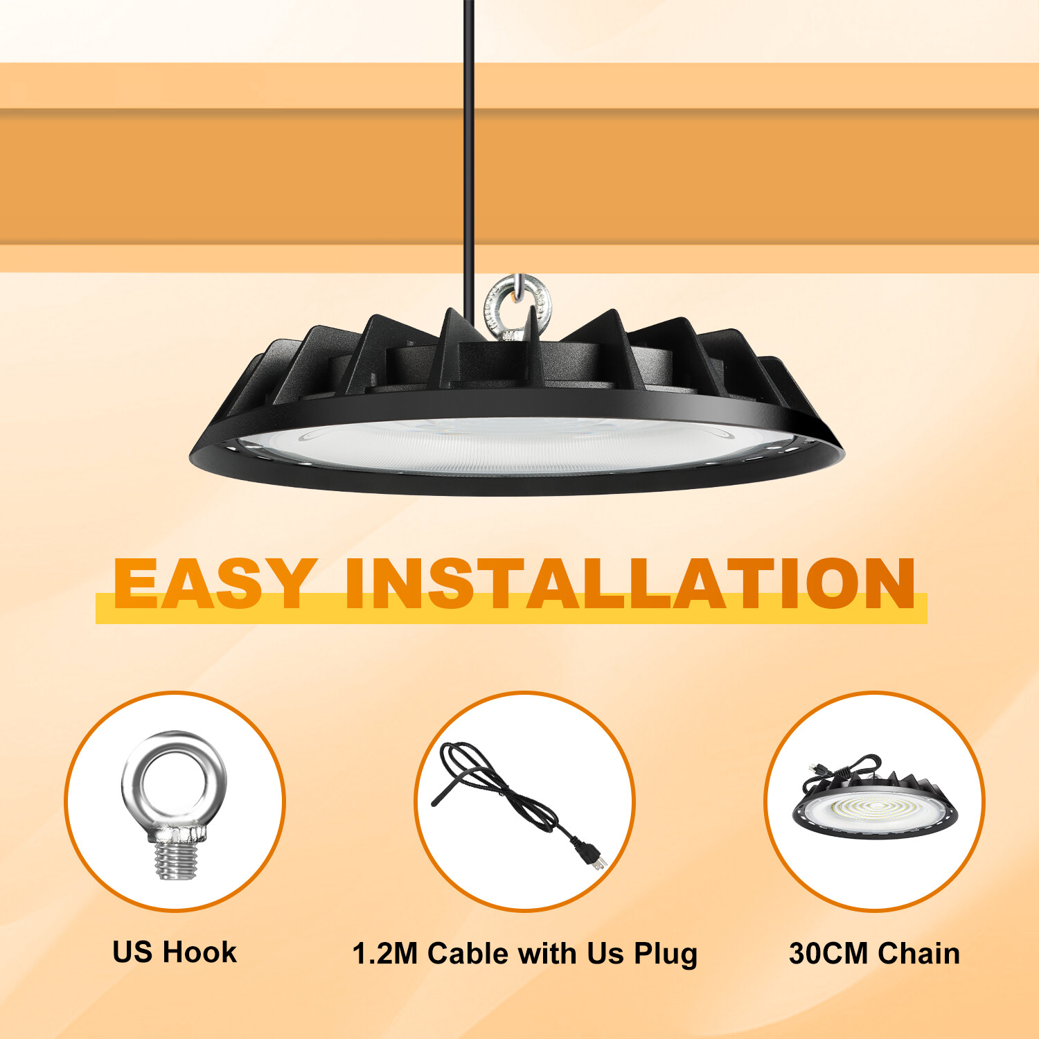 6 Pack 300W UFO Led High Bay Light Shop Industrial Commercial Factory Warehouse