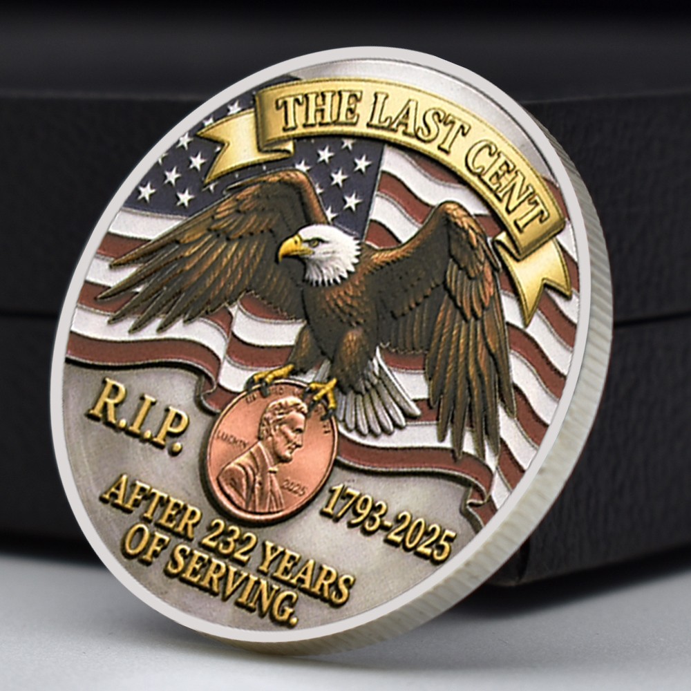 The Last Cent Eagle Tribute Coin 1793-2025 R.I.P Penny Commemorative Medal