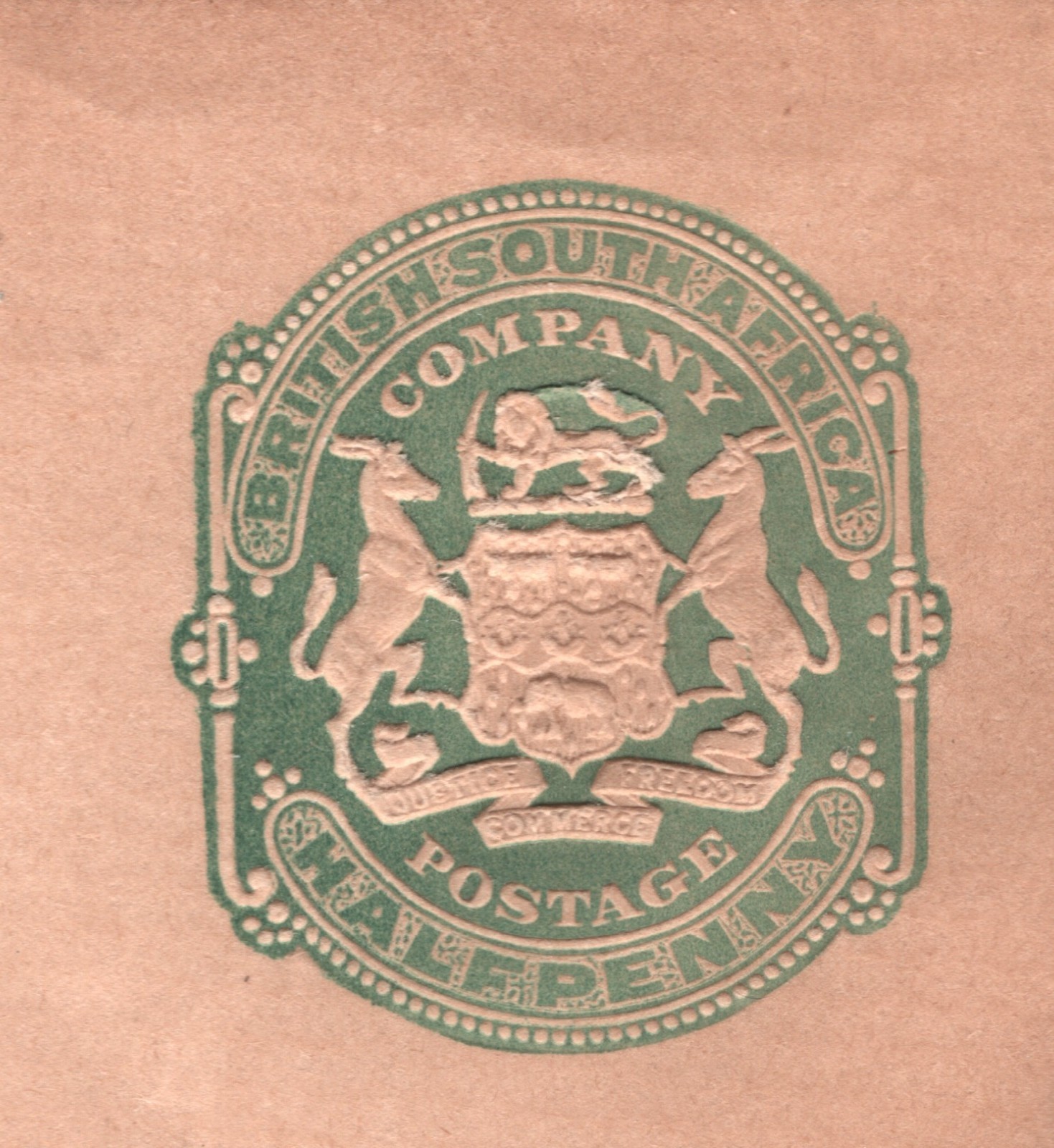 RHODESIA Cover BSACo Postal Stationery Embossed ½d Die Envelope {~80x137mm}WM352