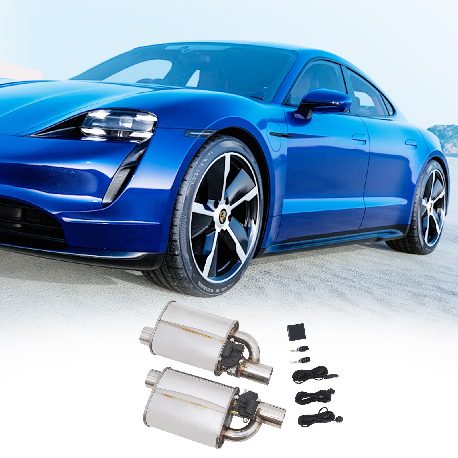 Universal Electronic Valved Exhaust Muffler 2.5"Single In/Out w/Valve Controller