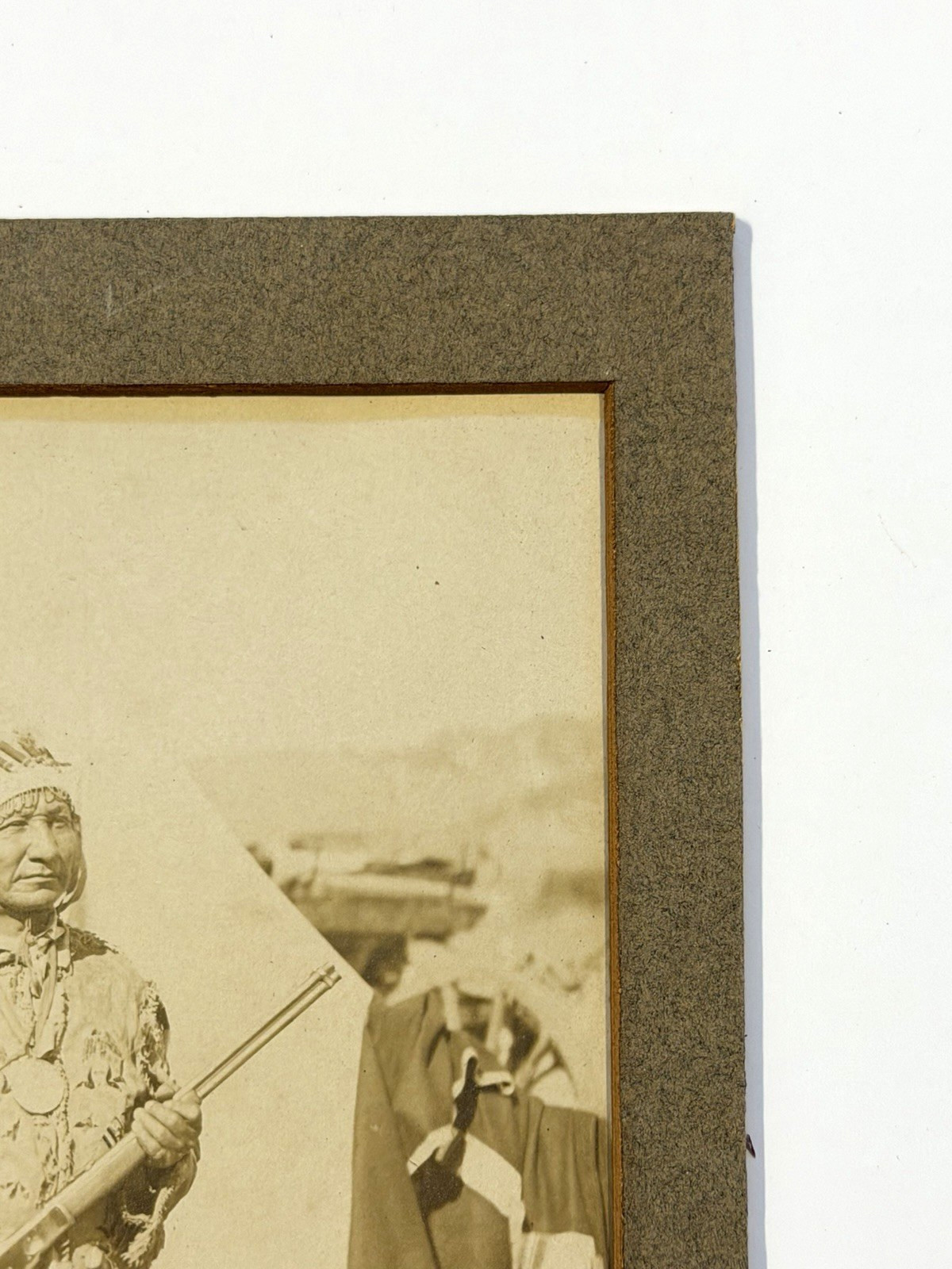 Vintage Native American Cabinet Photo Titled: "Lone Dog"; Early 20th Century