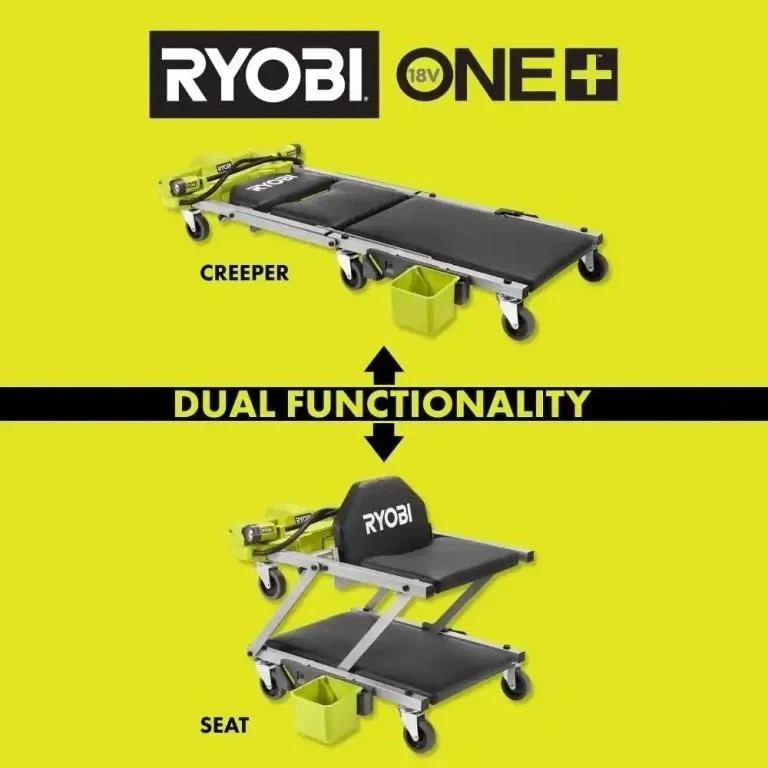 Ryobi 18V Dual Function Lighted Creeper/Seat (Tool Only) NEW PCL692B