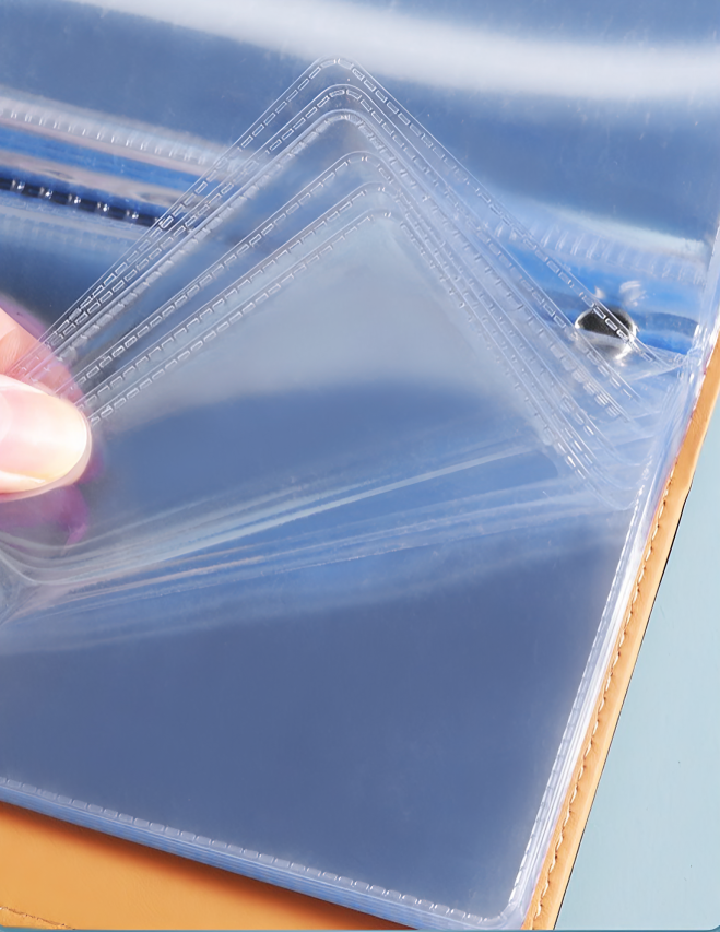 50 Pockets Dollar Bill Holders with PU Mini Binder Sleeves Protector for Notes