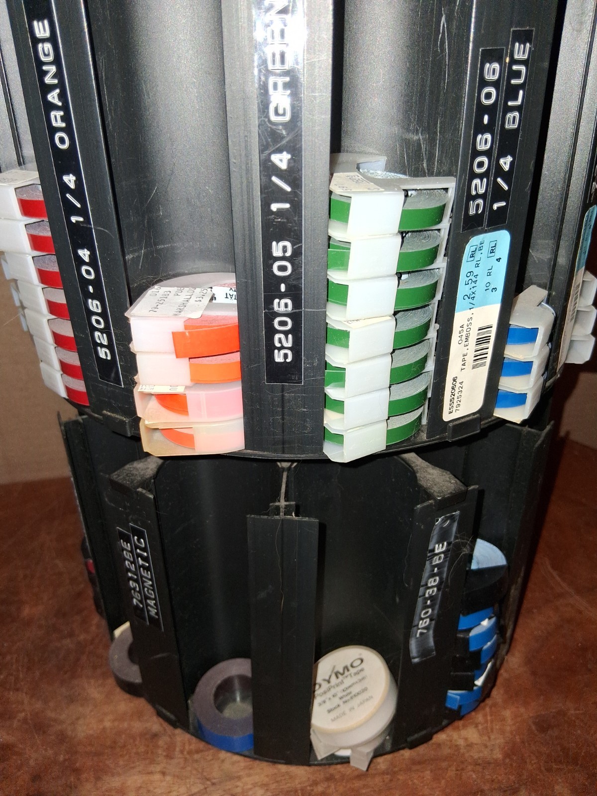 Vintage Lot of Scotch Dymo Label Maker Tape Rolls Store Display Dispenser Sign