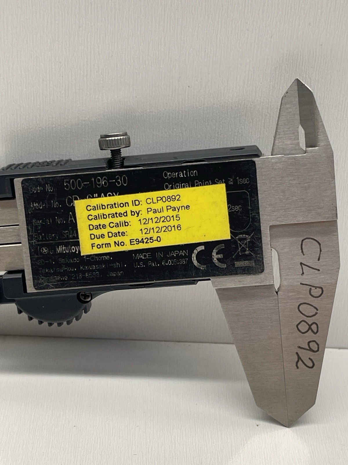 Mitutoyo 6in/150mm Digital Caliper 500-196-30 Model No. CD-6" CS, Made in Japan